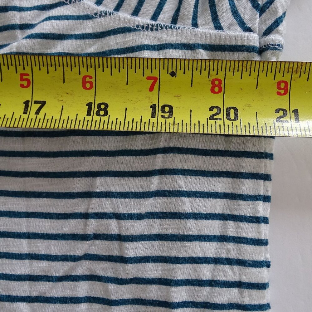 St Johns Bay Active Green White Striped Short Sleeve T-shirt Top Women Size M - Picture 5 of 6